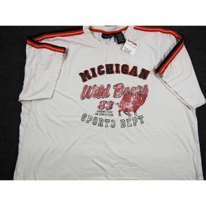 Michigan Wild Boars Men's Vintage T-Shirt Size Large NWT Cream